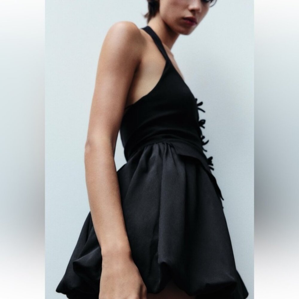 ZARA VOLUMINOUS HALTER NECK DRESS